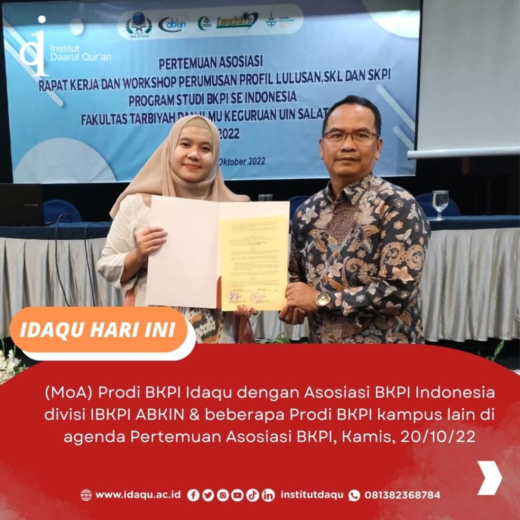 (MoA) Prodi BKPI Idaqu Dengan Asosiasi BKPI Indonesia Divisi IBKPI ABKIN & Beberapa Prodi BKPI Kampus Lain Di Agenda Pertemuan Asosiasi BKPI